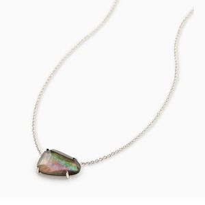 Kendra scott isla pendant necklace in black mother of pearl